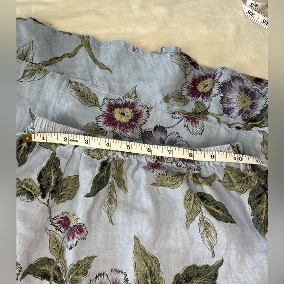 Habitat clothes to live in blue floral 100% linen midi skirt - Picture 7 of 9